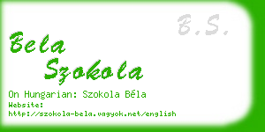 bela szokola business card